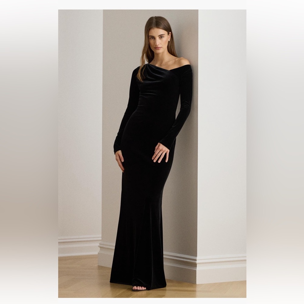 Ralph Lauren Velvet Long Sleeve Dress